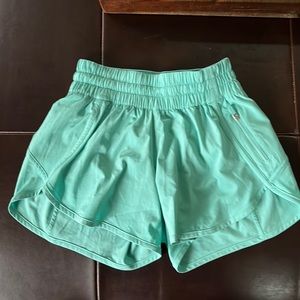 Lululemon light teal/green Track That running short